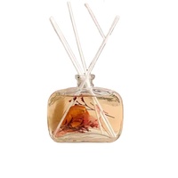 Diffuseur d'huile essentielle carré en verre de luxe 100ml ensembles de diffuseurs de roseaux d'aromathérapie en rotin de fleurs séchées sans flamme