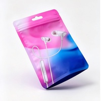 Sac d'emballage pour petits produits électroniques grand public, accessoires de smartphone, pochette à fermeture éclair avec fenêtre transparente, pochette autoportante