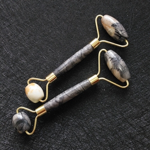 Jaspe Picasso à Double tête en <span class=keywords><strong>pierre</strong></span>, outil de massage naturel pour le visage, vente en gros, usine - Product Image 5