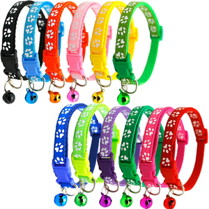 <span class=keywords><strong>Collar</strong></span> de color con parche para mascotas, <span class=keywords><strong>collar</strong></span> para cachorros y gatos, accesorios para mascotas, <span class=keywords><strong>collar</strong></span> de campana con estampado de pata - Product Image 1