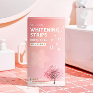 Tiras Blanqueadoras Smilekit Cherry Blossom - Tiras Blanqueadoras Profesionales con Enzimas para Obtener Dientes Más Blancos - Product Image 3