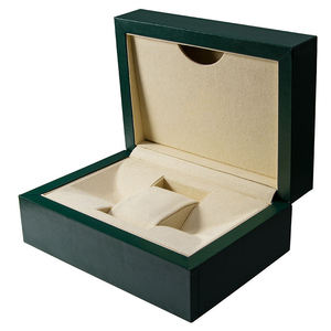 Estuche de Reloj de Cuero Premium Verde, Caja de Almacenamiento Individual para Reloj con Bolsa de Regalo y Accesorios - Product Image 3