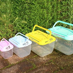 휴대용 물고기 탱크 휴대용 플라스틱 물고기 탱크 투명 여행 통기성 디자인 작은 수족관 거북이 애완 동물 물고기 - Product Image 5