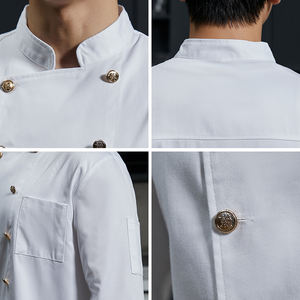 Casual Formal Shirt for Men With Double Breasted Buckle Restaurant <b>Kitchen</b> Chef Jacket Unisex Chef Uniform - Product Image 6