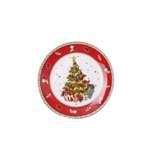 Assiette de Noël en céramique de style occidental, motif sapin et Père Noël, pour steak, gâteau et dessert, style européen et américain - Product Image 5