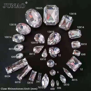 جوناو أعلى جودة حجم مخصص مخلب أحجار الراين خياطة على الزجاج أحجار الحصان العين الزجاج غير الإصلاح الساخنة الراين للملابس - Product Image 2