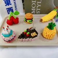 En gros, Mini blocs de construction mignons pour modèles de burgers, pop-corn, frites et beignets, jouet éducatif et ensemble de construction amusant