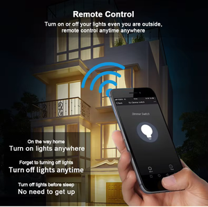 Interrupteur intelligent WiFi Tuya <span class=keywords><strong>avec</strong></span> bouton rotatif, <span class=keywords><strong>variateur</strong></span> de lumière LED, panneau tactile, commande vocale à distance, compatible Alexa <span class=keywords><strong>et</strong></span> Google Home - Product Image 5