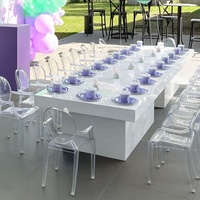 Weißer Kinder-Tisch Event-Langtisch Rechteckiger Acryl-Kinderpartytisch für Hochzeiten und Veranstaltungen