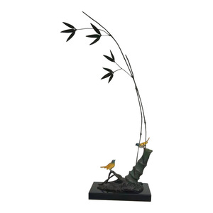 Escultura de Bambú en Bronce Fundido, Forma Irregular, Adorno Decorativo Zen Asiático para Sala de Estar - Product Image 4