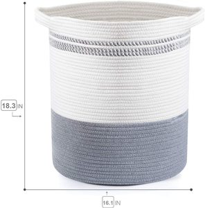 Wholesale Price Tote Xxl Large 100% Cotton Rope Woven <strong>Baskets</strong> for <strong>UK</strong> Home or Laundry Room Diaper Caddy <strong>Bag</strong> - Product Image 4
