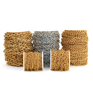 Collana a Catena Incrociata in Acciaio Inossidabile, Catena a <span class=keywords><strong>Filo</strong></span> Fai-da-Te Placcata in <span class=keywords><strong>Oro</strong></span> 18K, Gioielli di Moda Europei e Americani - Product Image 5