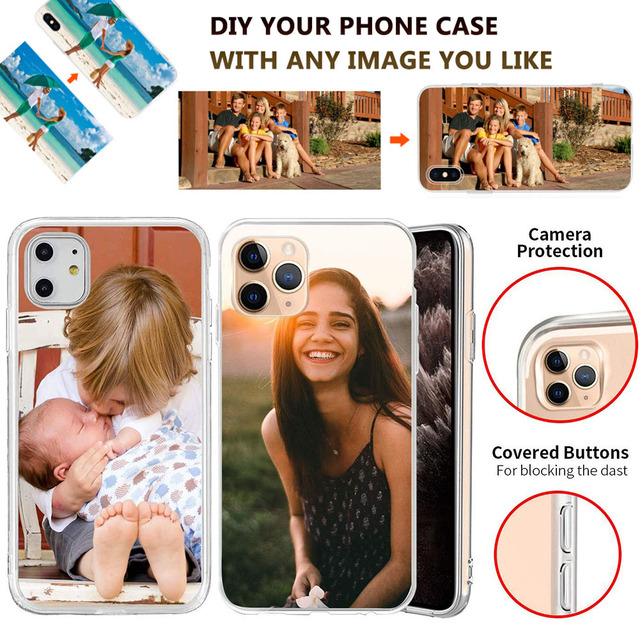 Customized Picture TPU Rubber Transparent Rugged Case Soft Thin Slim Cover for Apple for iPhone 16 Pro Max 15 14 13 Plus