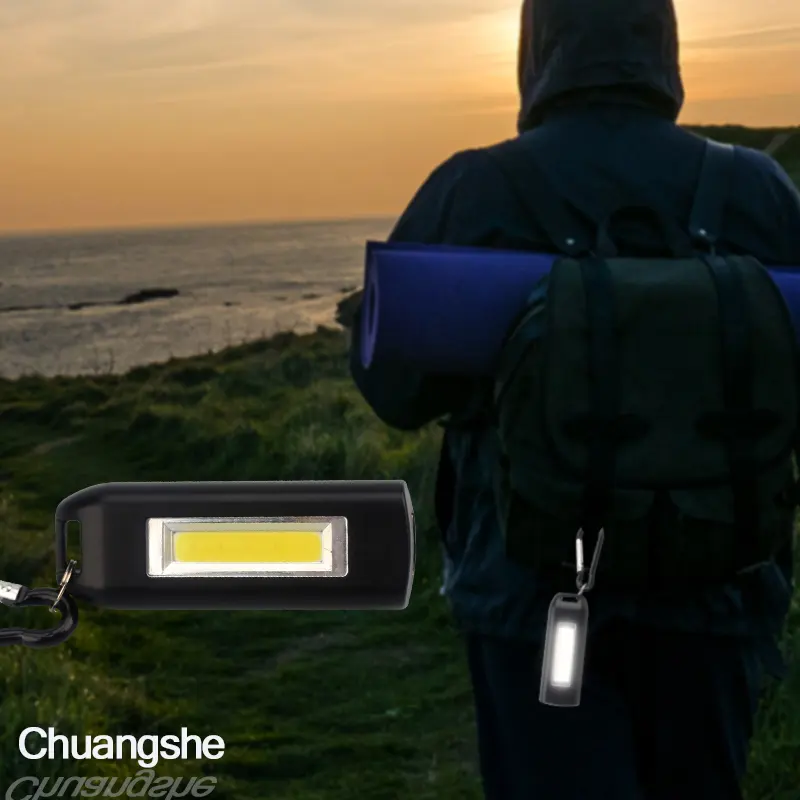 Mini mochila gancho luz COB flash portátil luz LED outdoor luz de emergência