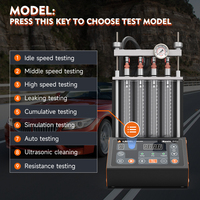 ANCEL ANJ400 - Probador y Limpiador de Inyectores de Combustible GDI EFI MPI de 4 Cilindros, Máquina Ultrasónica con Prueba de Pulverización y Detección de Fugas
