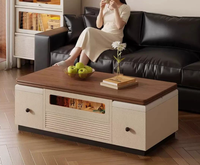 Table basse relevable 2-en-1 pour petit appartement, salon simple et moderne, multifonctionnelle pour la maison
