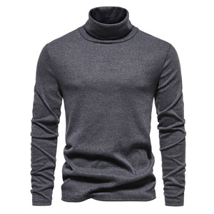 Vente en gros de pulls pour hommes d'automne et d'<span class=keywords><strong>hiver</strong></span> de nouvelle base de pulls à <span class=keywords><strong>col</strong></span> <span class=keywords><strong>roulé</strong></span> de couleur unie pour hommes - Product Image 2