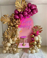 Kit d'arche de guirlande de ballons métalliques magenta, violet, rouge et or pour enterrement de vie de jeune fille, anniversaire, mariage, fête prénatale