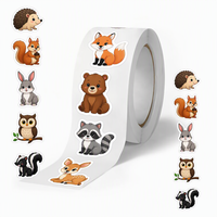 Rouleaux d'autocollants personnalisés Kawaii animaux de la forêt découpés à la forme – Renard, Ours, Raton Laveur, Cerf – Autocollants mignons imperméables – Vente en gros – Fournisseur d'usine