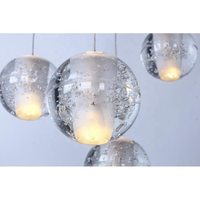 Lustre suspendu rond de grande taille en verre transparent, design moderne, pour villa, salon, restaurant, bronze