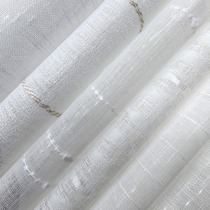 Bomar GS1101-3 Hot Bán Chất Lượng Cao Jacquard Poly-Linen Cái Nhìn Voile Leda Vải Bóng Râm Tự Nhiên <span class=keywords><strong>Sheer</strong></span> Rèm Vải Phòng Khách - Product Image 3