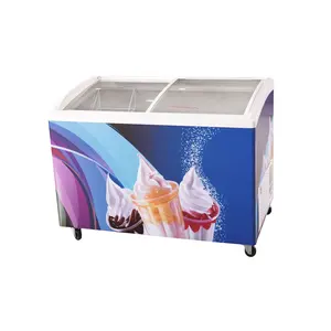 SC/SD系列弧形滑动玻璃门冰淇淋展示柜，工厂价格的冰淇淋箱冰柜