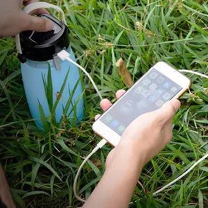 زجاجة مياه رياضية قابلة للطي صديقة للبيئة من السيليكون مع إضاءة ليد من المنتجات الجديدة الأكثر مبيعًا والوصيلة الجديدة لعام 2024 مع شعار مخصص