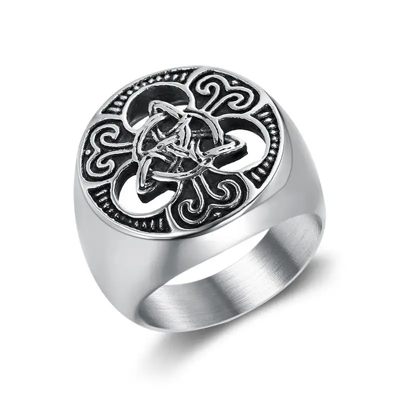 Duyizhao Groothandel Retro 316 Roestvrij Staal/Titanium Staal Viking Keltische Knoop Mannen Charme Ring Sieraden