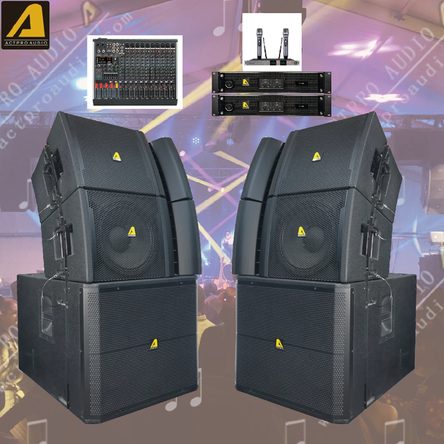ACTPRO AUDIO Single 12 Inch Line Array VRX932+VRX918 Single 18 Inch Subwoofer Active Speaker Set Passive Powered