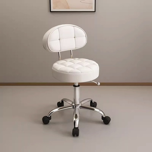 Sillas de <span class=keywords><strong>Barber</strong></span>ía de Alta Gama Directo de Fábrica, Taburetes Modernos de Acero Inoxidable y Cuero Sintético con Altura Ajustable para Salones de Belleza - Product Image 4
