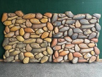 Revêtement mural en pierres de rivière artificielles 3D réalistes, facile à installer, en polyuréthane, pour aménagement paysager extérieur de complexe hôtelier