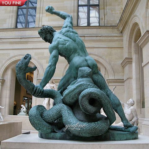 Roman Outdoor lebensgroße Bronze Herkules Fighting <span class=keywords><strong>Snake</strong></span> Sculpture - Product Image 1