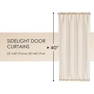 Voilages semi-transparents aspect lin pour portes françaises, portes <span class=keywords><strong>d</strong></span>'<span class=keywords><strong>entrée</strong></span>, fenêtres plates et baies vitrées, avec passe-tringle, 100% - Product Image 2