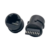 YBO soket jaringan kabel ekor kamera Ethernet, Jack konektor wanita RJ45 tahan air 8P8C bersertifikat 0.3 dengan pin daya