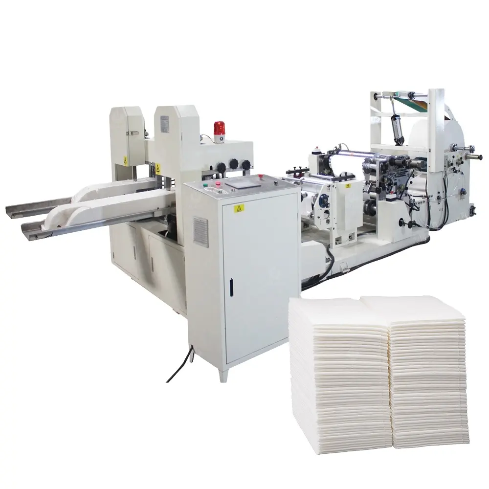 Geprägte faltbare Servietten papier Serviette Tissue Herstellung Maschine Preis