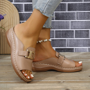 Sandalias de Plataforma con Hebilla Metálica y Punta Abierta para Mujer, Tallas Grandes, Moda Verano 2026 - Product Image 2