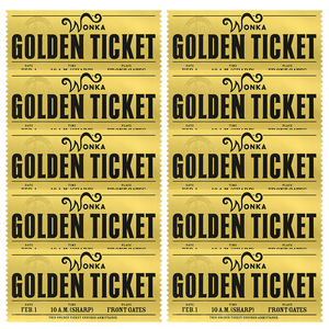 Nuevas Tarjetas de Regalo Coleccionables de Plástico con Lámina Dorada Estilo Wonka Chocolate Golden Tickets, Personalizables y Disponibles - Product Image 5