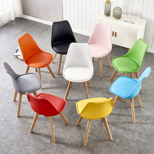 Silla de Comedor Clásica y Económica, Estilo Nórdico para Hotel o Restaurante, Asiento Acolchado Colorido, Silla de Comedor Tipo Tulipán - Product Image 2