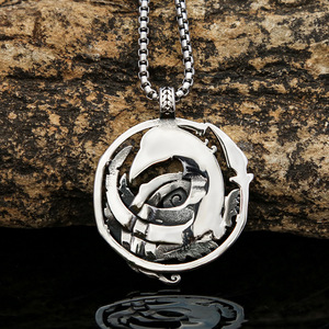 Yunnique – collier avec pendentif corbeau Viking en acier inoxydable pour hommes, bijoux à thème animal, couleur acier, chaîne de 3.0x60CM - Product Image 3