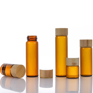 Botella de vidrio con tapa de bambú de 5-25 ml, cilindro a prueba de luz para envasado de especias - Product Image 1