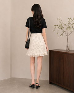 กระโปรงผู้หญิงเอวสูงสุดชิคพร้อมชายระบายสำหรับออกเดทช่วงบุนช์ - Product Image 5