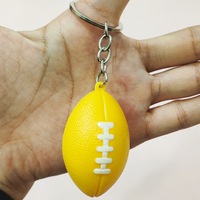Porte-clés Mini Ballon de Rugby en PVC, Pendentif de Simulation, Accessoire de Bijoux DIY, Souvenir de Jeu Sportif, Petit Cadeau Promotionnel