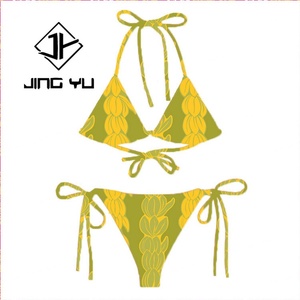 Traje de Baño de Diseñador, Estampado de Lujo, Ropa de Playa para Mujer, Conjunto de Dos Piezas, Trajes de Baño Bohemios de Nailon Reciclado Personalizados - Product Image 6