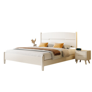 Nordic Style <b>White</b> Solid Wood <b>Bed</b> 1.8m <b>Double</b> Storage Bedroom Furniture - Product Image 4