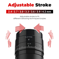 Solong Stroke Verstelbare Professionele Oplaadbare Draadloze Rotatie Tattoo Pen LED Kleurrijk Display Tattoo Machine