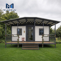 Maison conteneur de luxe extensible, villa 3 chambres, hôtel-cabane modulaire pour glamping, avec panneaux sandwich en acier 20ft 40ft