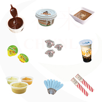 Machine automatique de remplissage et de scellage de gobelets en plastique pour houmous, machine d'emballage automatique de gobelets pour confiture de fruits et pâte, prix bas à vendre