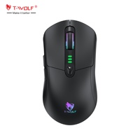Ratón Inalámbrico Mecánico para Juegos de 2.4ghz Recargable con Retroiluminación RGB, Ratón Portátil para Oficina y Juegos de 1000HZ y 12800DPI para PC