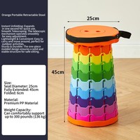 Tabouret pliant télescopique tabouret arc-en-ciel voyage extérieur tabouret Portable réglable en plastique pliable gain de place pour un usage domestique