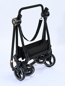 कुत्ते के लिए लिनन भंडारण टोकरी के साथ फोल्डेबल डिचेबल कुत्ते ट्रॉली का निर्माण, हल्के फ्रेंडली चार पहिया 25 किलोग्राम क्षमता - Product Image 4